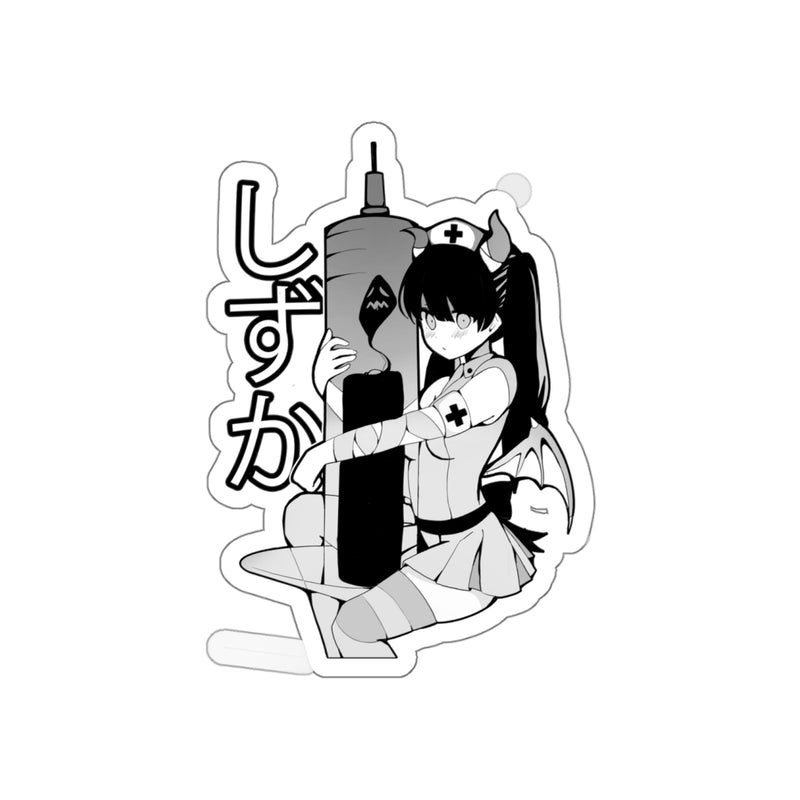 Shizuka B&W Kawaii Anime Nurse - Creepy Cute - Die-Cut Sticker