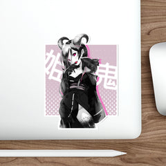 Oni-Hime B&W Hentai Demon Kawaii Anime Girl Die-Cut Sticker