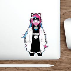 Meena - Creepy cute skeletal kawaii anime girl Die-Cut Sticker