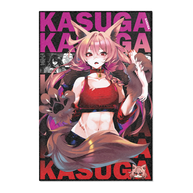 Kasuga - Creepy cute werewolf anime girl Area Rug