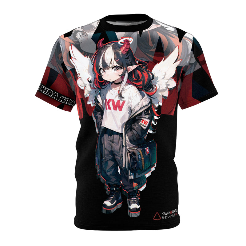 Kira - Demon Angel Elf Cyberpunk cute anime girl Unisex AOP Cut & Sew Tee