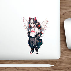 Kira - Demon Angel Elf Cyberpunk cute anime girl Die-Cut Sticker