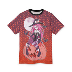 Yuuki Kawaii Witch Cute Anime Girl - Halloween Edition Unisex AOP Cut & Sew T-shirt