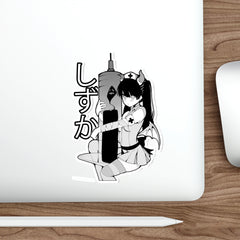 Shizuka B&W Kawaii Anime Nurse - Creepy Cute - Die-Cut Sticker