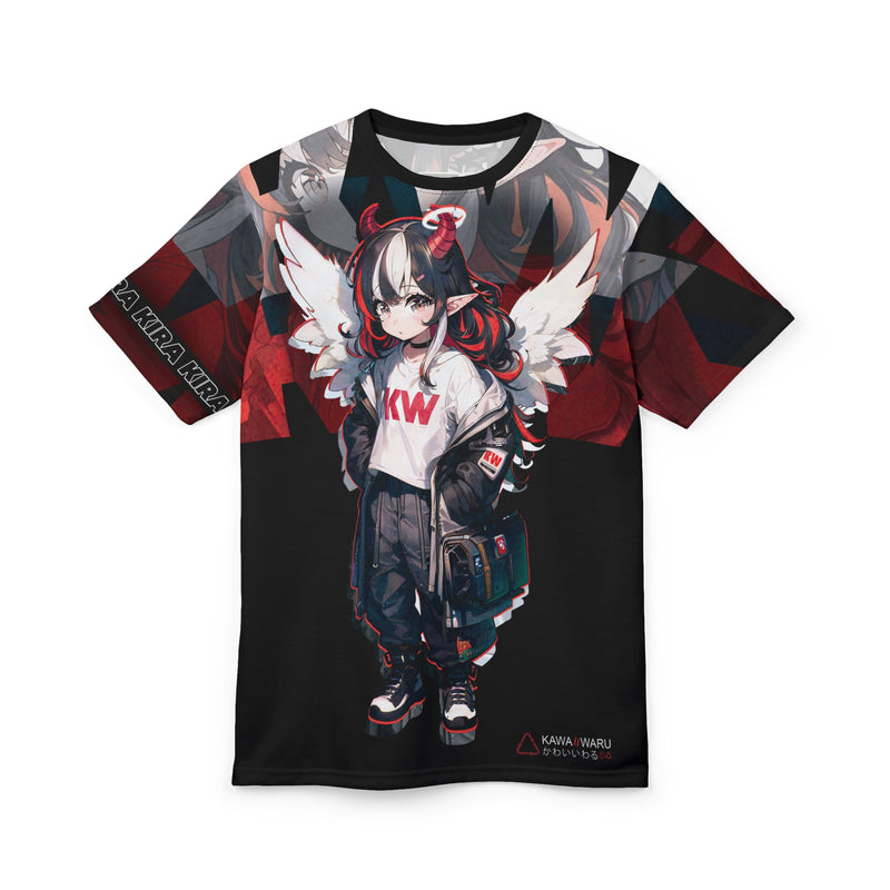 Kira - Demon Angel Elf Cyberpunk cute anime girl Unisex AOP Cut & Sew Tee