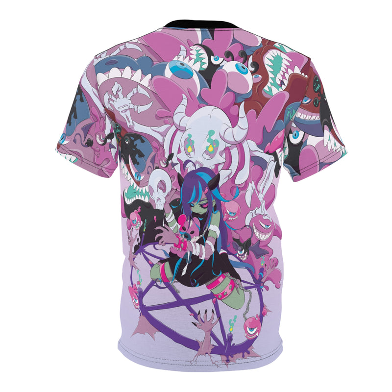 Chiroko Kawaii Creepy Cute Demon Anime Girl - Halloween Edition Unisex AOP Cut & Sew Tee