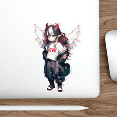 Kira - Demon Angel Elf Cyberpunk cute anime girl Die-Cut Sticker