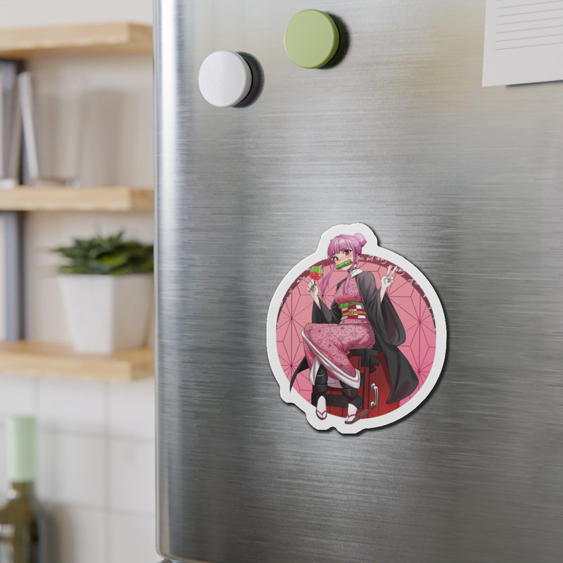 Budo Cosplaying as Nezuko - Cute Waifu Kiss-Cut Magnets