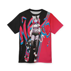 Tori - Trippy watermelon - Neko skater anime girl Unisex AOP Cut & Sew T-shirt