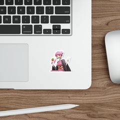 Budo cosplaying as Nezuko - Waist up - cute waifu Die-Cut Sticker