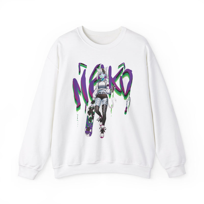 Tori - Lethal Purple - Neko skater anime girl Unisex Sweatshirt