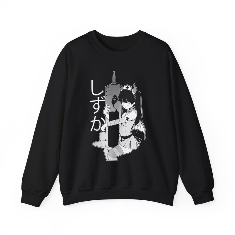 Shizuka B&W V2 anime nurse unisex Sweatshirt