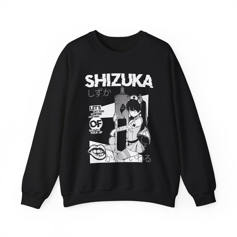 Shizuka cute anime nurse B&W Sweatshirt