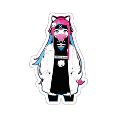 Meena - Creepy cute skeletal kawaii anime girl Die-Cut Sticker