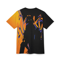 Tori - Orange tornado - Neko skater anime girl Unisex AOP Cut & Sew T-shirt