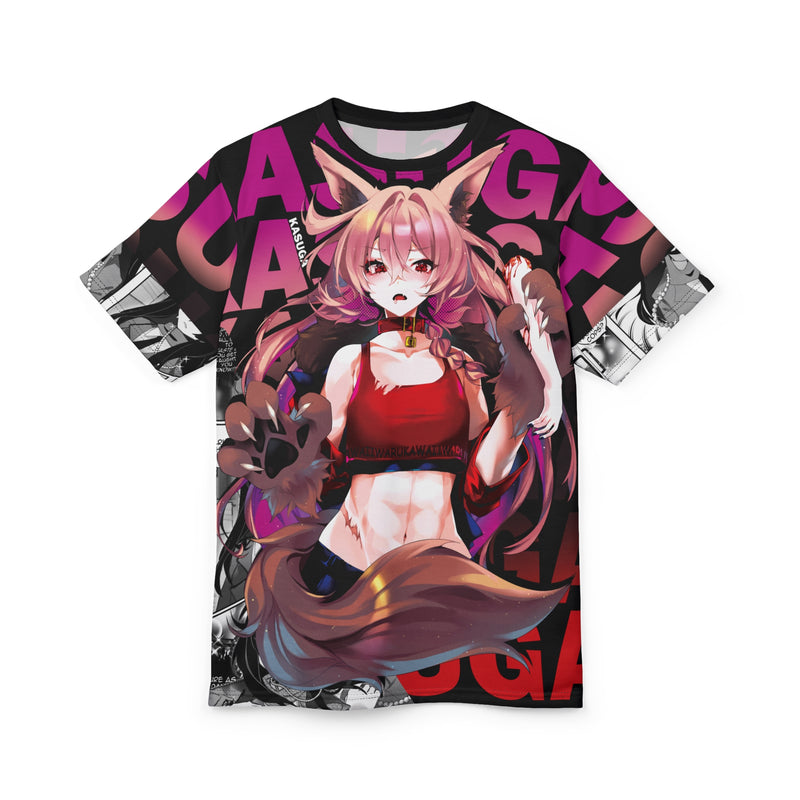 Kasuga - Cute Werewolf anime girl Unisex AOP Cut & Sew T-shirt