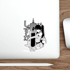 Shizuka B&W Kawaii Anime Nurse - Creepy Cute - Die-Cut Sticker