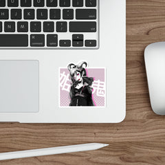 Oni-Hime B&W Hentai Demon Kawaii Anime Girl Die-Cut Sticker