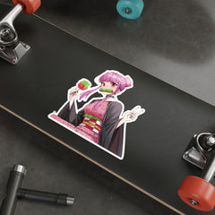 Budo cosplaying as Nezuko - Waist up - cute waifu Die-Cut Sticker