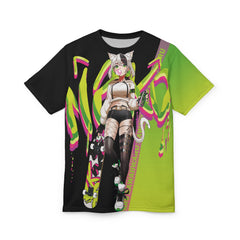 Tori - Original - Neko skater anime girl Unisex AOP Cut & Sew T-shirt