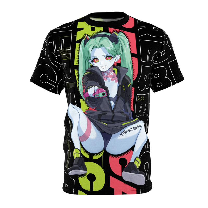 Rebecca - Cyberpunk Anime Girl Unisex AOP Cut & Sew T-shirt