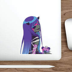 Chiroko Kawaii Creepy Cute Demon Anime Girl 1/2 Die-Cut Sticker