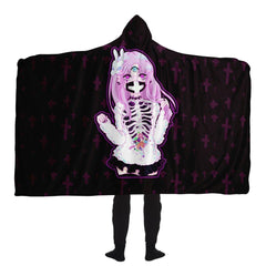 Black Maaya Creepy Cute anime Hooded Blanket - kawaiiwaru