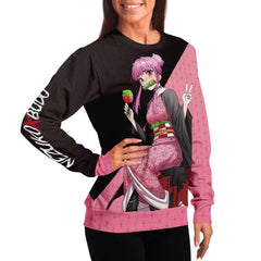 Budo cosplaying as Nezuko Cute Anime Girl AOP Sweatshirt - kawaiiwaru