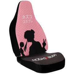 Budo cosplaying as Nezuko Cute Anime Girl Car Seat Cover (x2) - kawaiiwaru