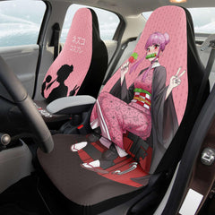 Budo cosplaying as Nezuko Cute Anime Girl Car Seat Cover (x2) - kawaiiwaru