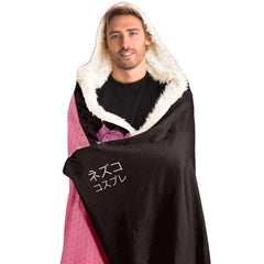 Budo cosplaying As Nezuko Cute Anime Girl Hooded Blanket - kawaiiwaru