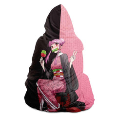 Budo cosplaying As Nezuko Cute Anime Girl Hooded Blanket - kawaiiwaru