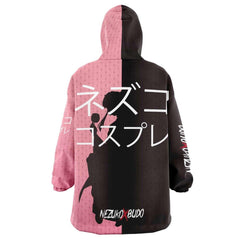 Budo cosplaying As Nezuko Cute Anime Girl Snug Hoodie - kawaiiwaru