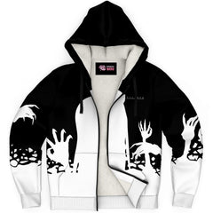 Chiroko Kawaii Creepy Cute Demon Anime Girl AOP Sherpa Jacket Hoodie - kawaiiwaru