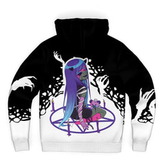 Chiroko Kawaii Creepy Cute Demon Anime Girl AOP Sherpa Jacket Hoodie - kawaiiwaru