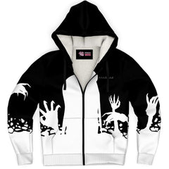 Chiroko Kawaii Creepy Cute Demon Anime Girl AOP Sherpa Jacket Hoodie - kawaiiwaru