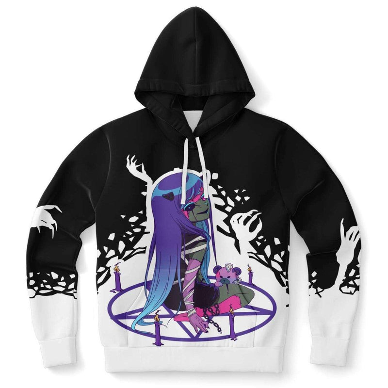 Chiroko Kawaii Creepy Cute Demon Anime Girl Unisex AOP Hoodie - kawaiiwaru