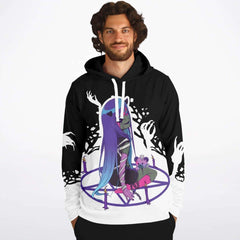 Chiroko Kawaii Creepy Cute Demon Anime Girl Unisex AOP Hoodie - kawaiiwaru