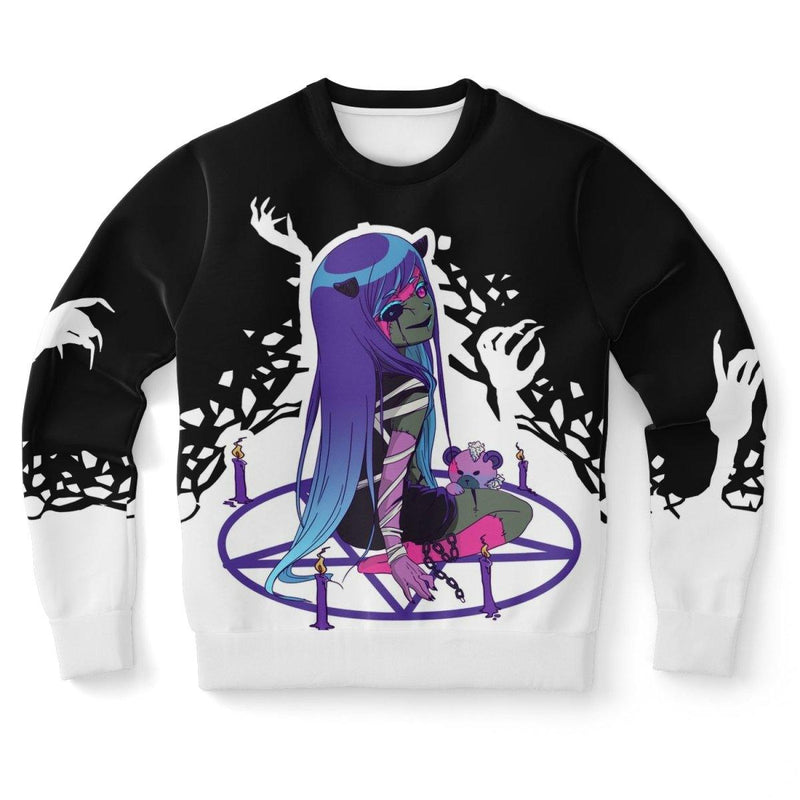 Chiroko Kawaii Creepy Cute Demon Anime Girl Unisex AOP Sweatshirt - kawaiiwaru