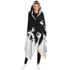 Chiroko White Kawaii Creepy Cute Demon Anime Girl Hooded Blanket - kawaiiwaru