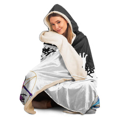 Chiroko White Kawaii Creepy Cute Demon Anime Girl Hooded Blanket - kawaiiwaru