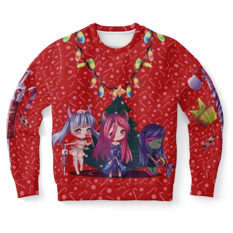 Christmas Chibi Kawaiiwaru Unisex AOP Sweatshirt - kawaiiwaru