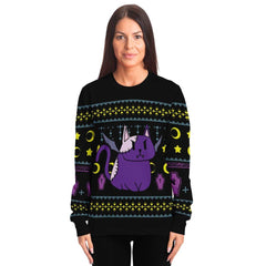 Curse Cat Christmas Unisex AOP Ugly Sweatshirt - kawaiiwaru