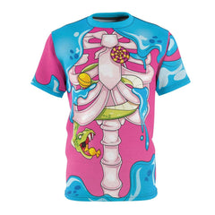 Full Body Kawaii Skeleton Halloween Unisex AOP Cut & Sew Tee - kawaiiwaru