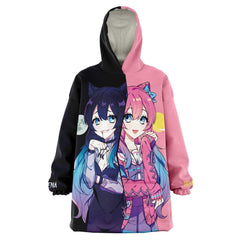 Helena And Helana Kawaii Anime Twin Vampires Snug Hoodie - kawaiiwaru