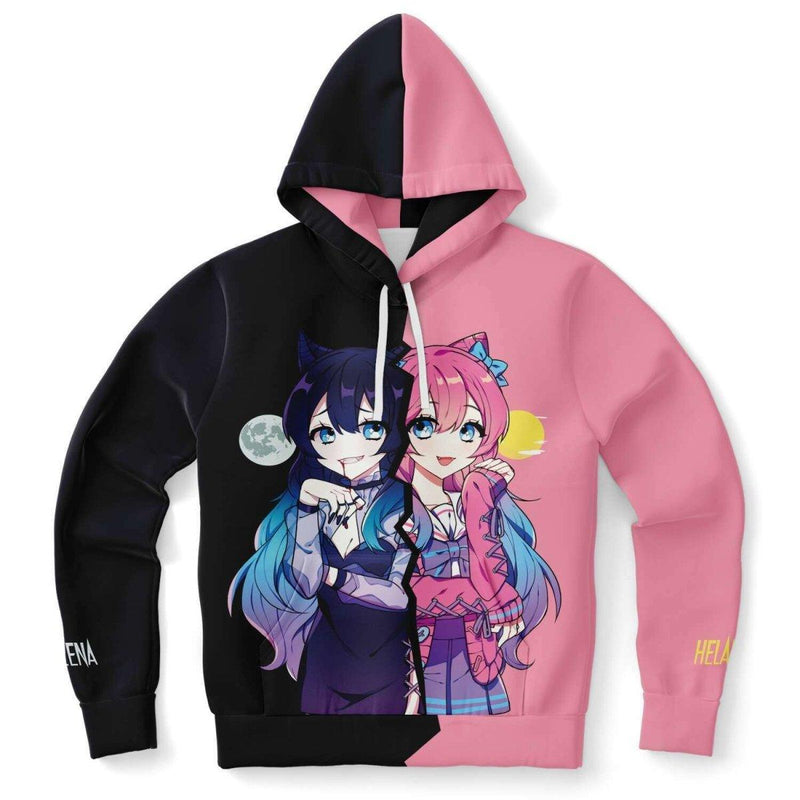 Helena and Helana Kawaii anime Vampire Twins Unisex AOP Hoodie - kawaiiwaru