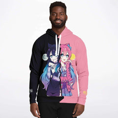 Helena and Helana Kawaii anime Vampire Twins Unisex AOP Hoodie - kawaiiwaru