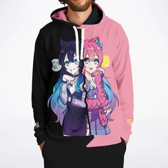 Helena and Helana Kawaii anime Vampire Twins Unisex AOP Hoodie - kawaiiwaru