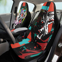 Kandi Cute Yandere Anime Girl Anime Car Seat Cover (x2) - kawaiiwaru