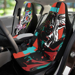 Kandi Cute Yandere Anime Girl Anime Car Seat Cover (x2) - kawaiiwaru